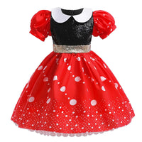 Little Girl Mickey Dress Toddler Kids Minnie Cosplay Outfits Red Dot Princess Mouse Costume Halloween Baby Clothes Good Vibrations