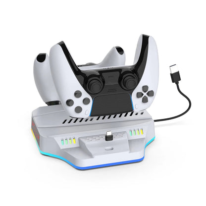 for PS5 Pro/Slim Multi Functional Cooling and Charging Base for PS5 Pro Game Controller Charging Stand Bracket Storage RGB light Good Vibrations