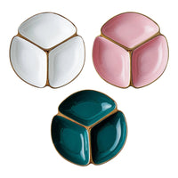 Divided Plate Portion Control Three-grid Dinner Plate for Lunch Adult Dinner Good Vibrations