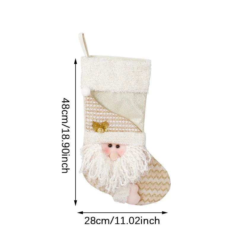 Christmas Decorations For Home Xmas Gift Snowman Santa Claus Plush Socks New Year Decor Candy Bag Tree Hanging Pendant Good Vibrations