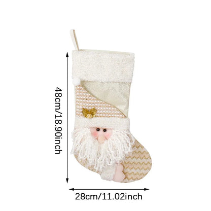 Christmas Decorations For Home Xmas Gift Snowman Santa Claus Plush Socks New Year Decor Candy Bag Tree Hanging Pendant Good Vibrations