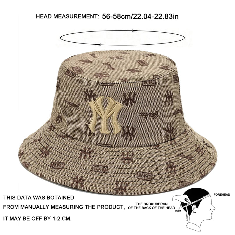Unisex Letter Embroidery Fisherman Hat Women Summer Versatile Sunscreen Hats Sun Hat Men Trend Bucket Hats Good Vibrations