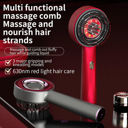 Electric Hair Regrowth Brush with Infrared Light Machine Acupoint Scalp Massage Anti-Hair Loss Exercise Hair Scrubber Combs Good Vibrations