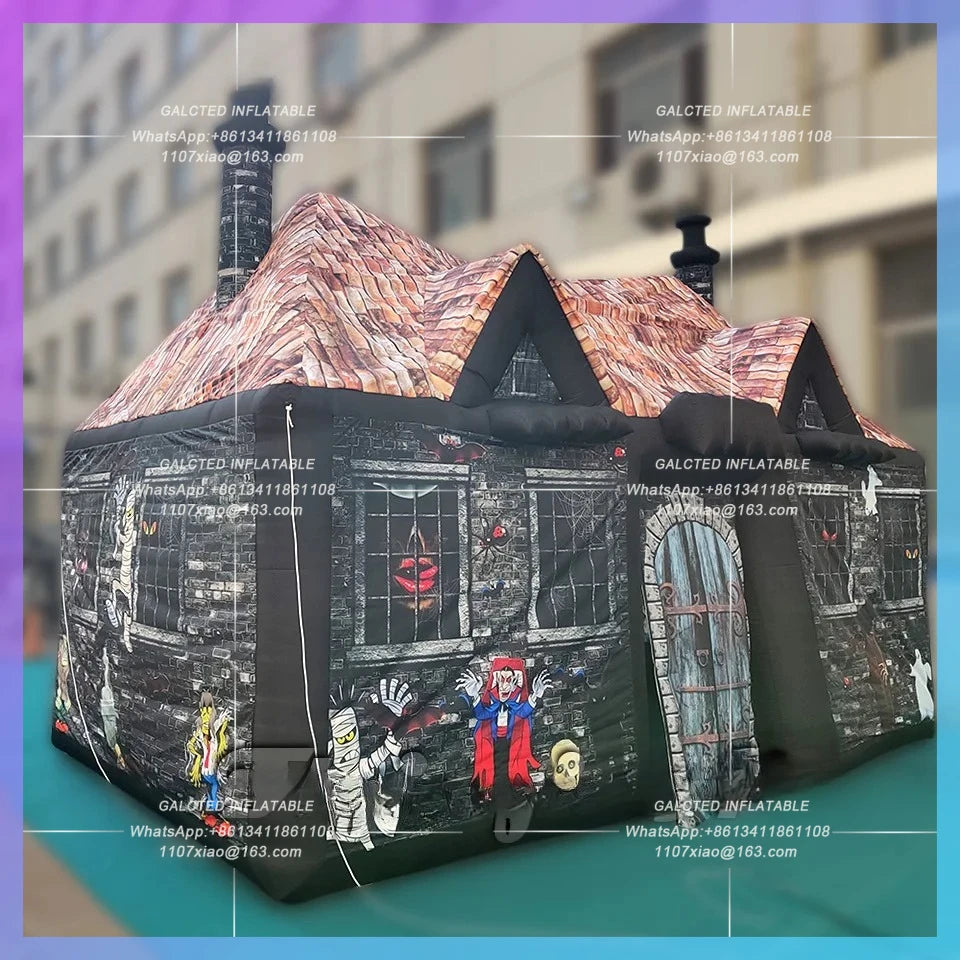 Inflatable Haunted House Funny Halloween 6m Spooky Playhouse Air Blow Up Bar Tent For Party Event Good Vibrations