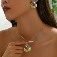 Chic Luxury Crystal Earrings Pearl Charm Rhinestone Necklace Geometric Vintage Women Jewelry Set Girls Good Vibrations