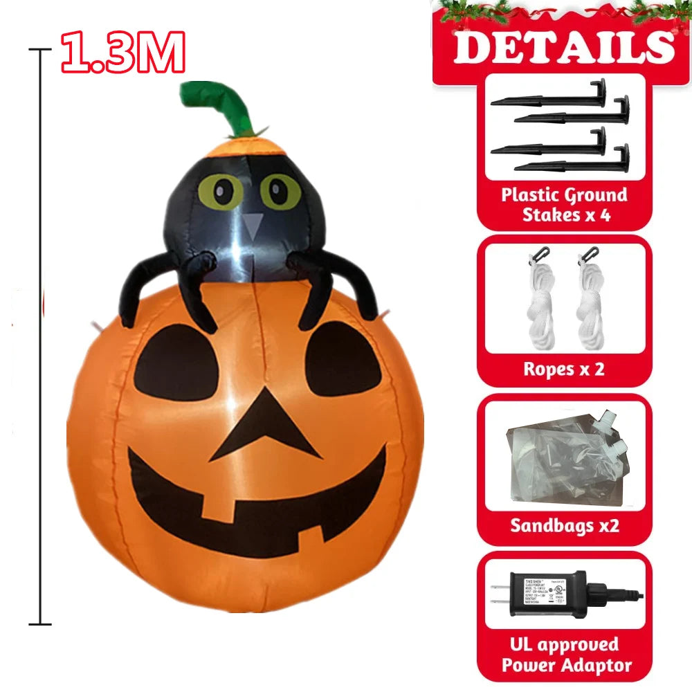 Halloween Inflatable Arch /Pumpkin Cat Model with LED Light Large Christmas Outdoor Decor Holiday Ornament Courtyard Prop Good Vibrations