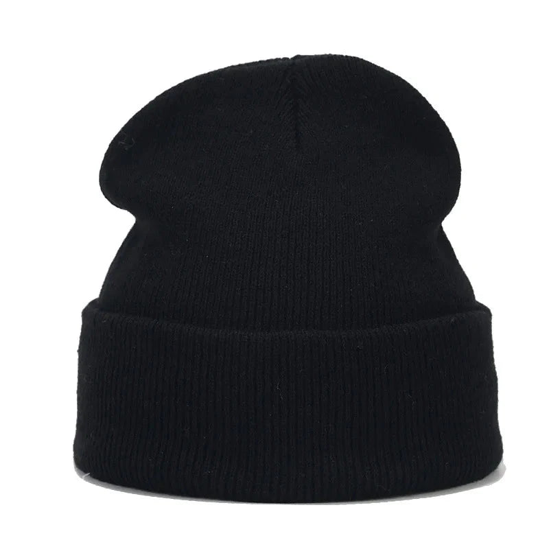 Knitted hats for men and women in autumn and winter, pure color, simple and versatile. Knitted hats with pullovers and cold hats Good Vibrations