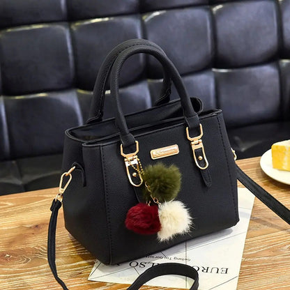 PU Leather Ladies HandBags Women Vintage Purse Plush Tassel Messenger Bags Tote Boston Shoulder Crossbody Bag Large Capacity Good Vibrations