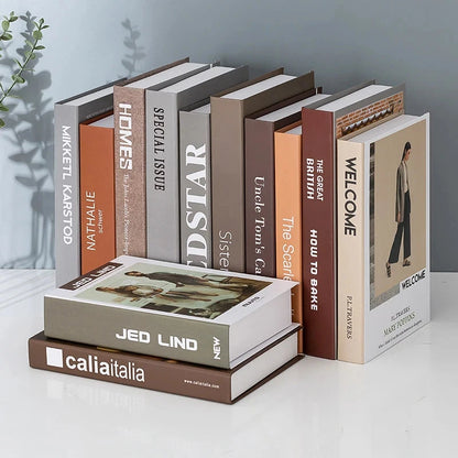 Modern fake book ornament Nordic light luxury simulation book living room home store decoration photo props book case box Good Vibrations