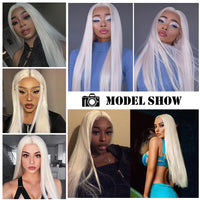 I's a wig Long Straight White Cosplay Wigs Synthetic Wigs for Women 60 613 Blonde Grey Pink Black Color for Daily Party Lolita Good Vibrations