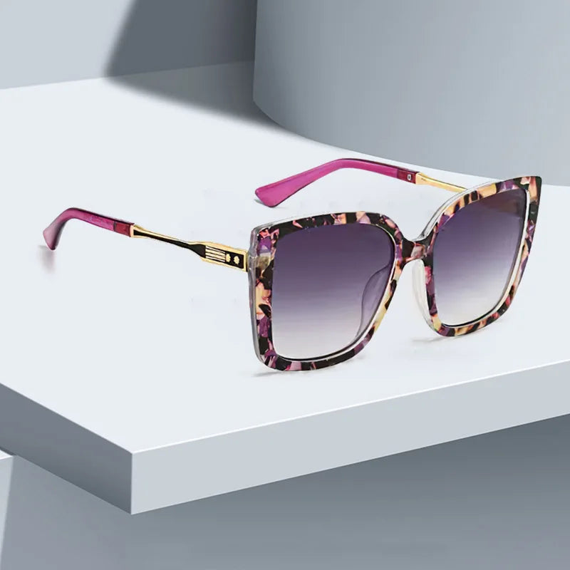 2025 Fashionable Women Sunglasses Large Frame Gradient Color Glasses for Women Exquisite Design for Women Sunglasses for Women Good Vibrations