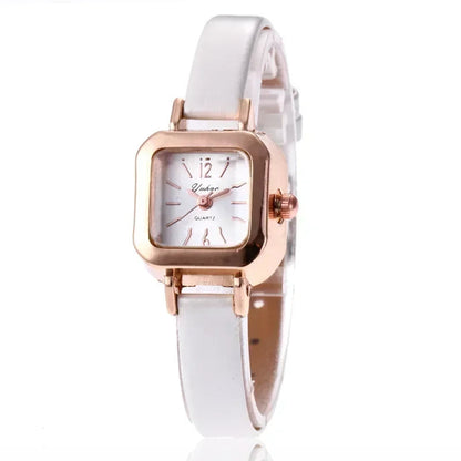 Fashion Women Watch Small Square Dial Thin Leather Strap Ladies Wristwatch Elegant Female Watches Casual Relogios Feminino Reloj Good Vibrations
