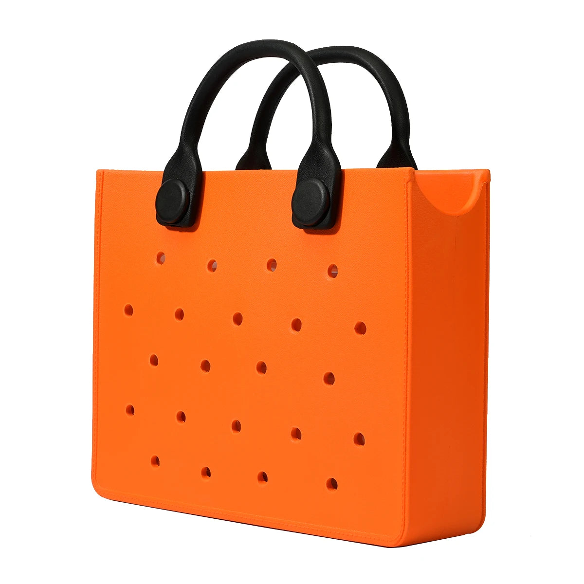 The orange guy Purple Women Fashion New EVA Punched Handbag Casual Waterproof Travel Tote Bag Fit Charms Outdoor Beach Bags Good Vibrations