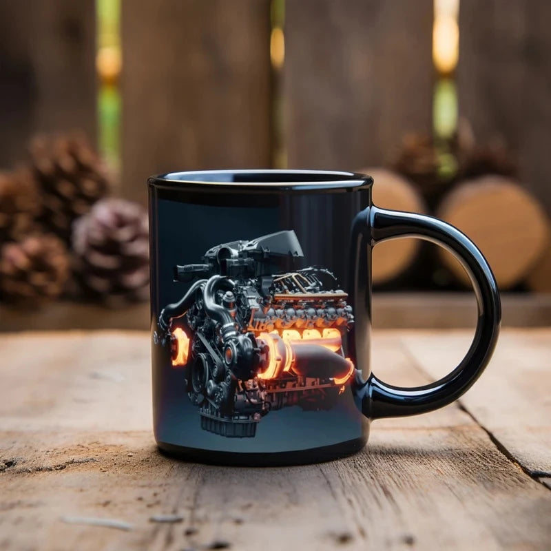 Ceramic Mug Mechanical Style Wide Mouth Design For Comfortable Drinking Experience Compact Portable Size Perfect For Daily Use Good Vibrations