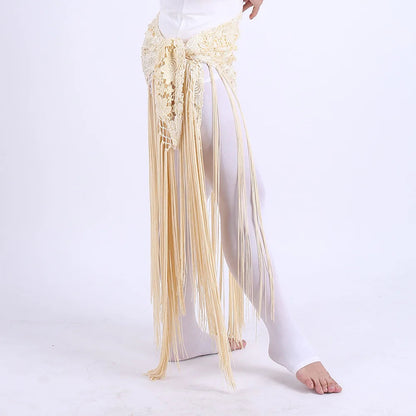 Halloween costume belly dance tassel triangular scarf performance waist scarf waist chain Indian dance costume accessories Good Vibrations