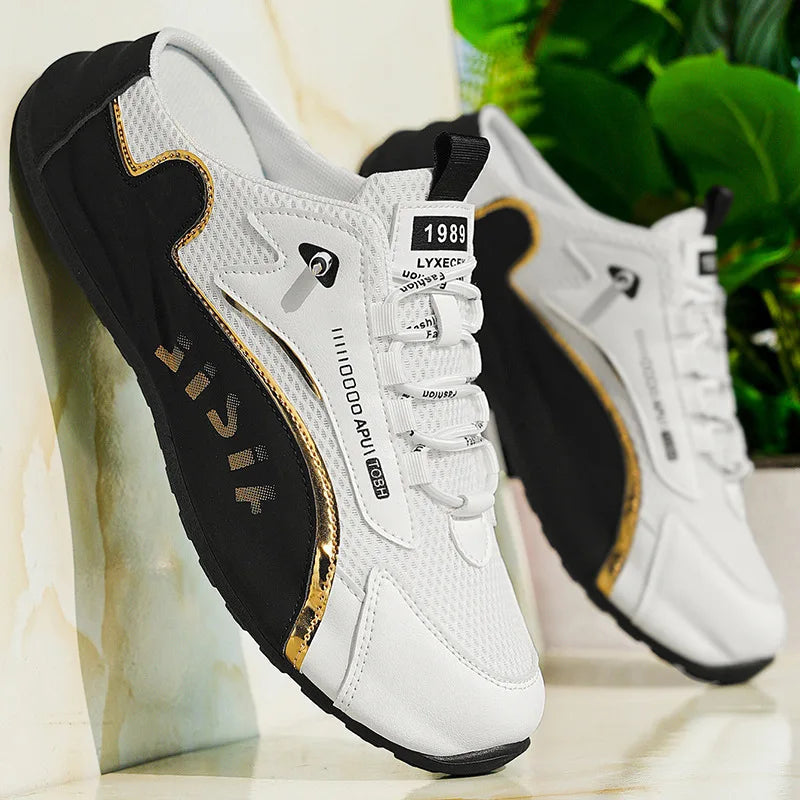 Large Men's Slippers Summer Breathable Mesh Slippers Fashion Soft-soled Casual Shoes for Men Light Sneakers Zapatos De Hombre Good Vibrations