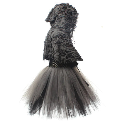 Halloween Grim Dresses Horror Death Cosplay Black Cloak Costume kids Girls Party Clothes Halloween Dress Demon Ghosts Costume Good Vibrations