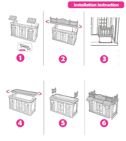 Dollhouse Girl Play House Toy Diy Tour Bus Bedroom Dresser Dining Kitchen Bathroom Shop Pretend Family Toys Girls Good Vibrations