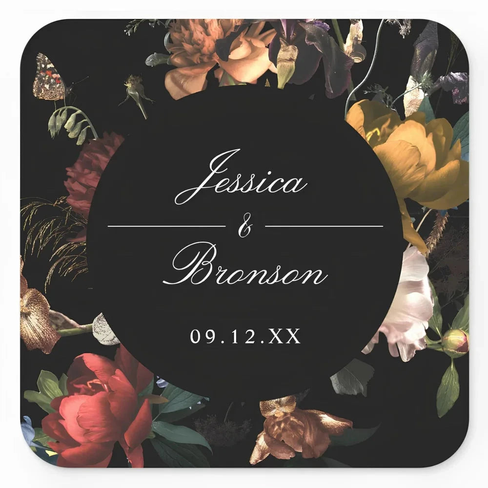 Custom Square Wedding Sticker, Personalized Wedding Stickers, Customizable Wedding Sticker, Wedding Thank You Stickers Good Vibrations