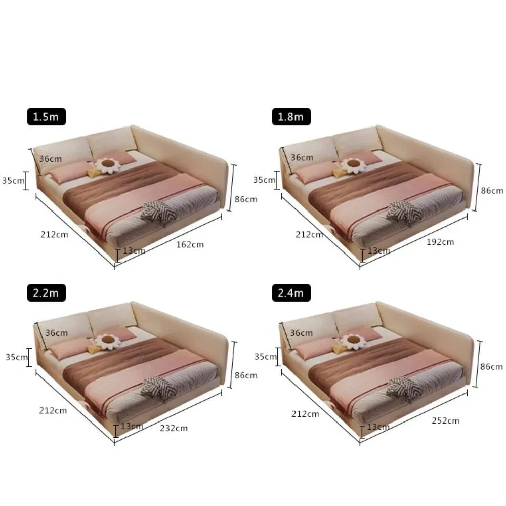 King Size Europian Bed Modern Minimalist Luxury Kids Children Bed Sleeping 180x200 Cama De Lujo Para Dormitorio Home Furniture Good Vibrations