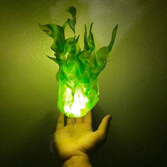 Halloween Decor Props Simulation Floating Fireball Lamp Artificial Fire Flame Atmosphere Light For Cosplay Role Play Party Good Vibrations