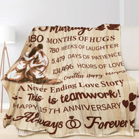 15 Anniversary Crystal Wedding Anniversary Gift, Anniversary Gift Blanket for Wife Husband Good Vibrations
