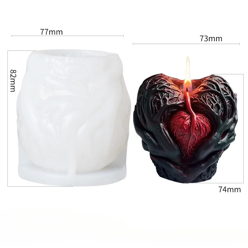 Halloween Candle Silicone Mold Heart Aromatherapy Candle Halloween Decor DIY Gypsum Resin Decor Good Vibrations