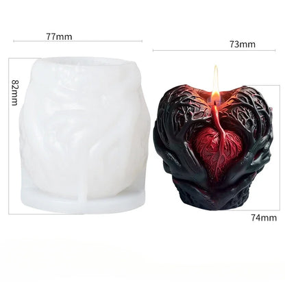 Halloween Candle Silicone Mold Heart Aromatherapy Candle Halloween Decor DIY Gypsum Resin Decor Good Vibrations