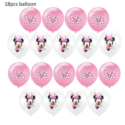 Minnie Mouse Birthday Party Decorate Girls Disposable Tableware Balloon Cups Plates Tablecloth Balloon Baby Shower Party Supply Good Vibrations