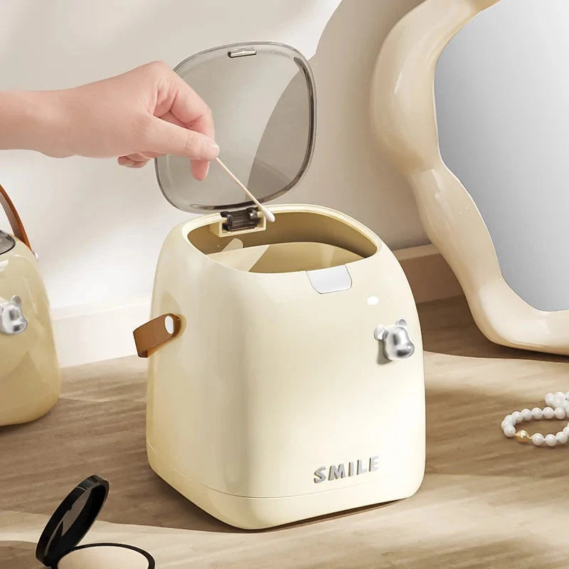 Beishan 2L Luxury Desktop Trash Can, Small Paper Basket With Handle, Suitable For Offices, Bedrooms, Living Rooms, Etc Good Vibrations Adult Super Store