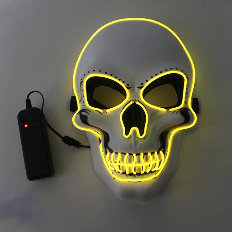 Halloween Horror Skull Mask LED Cold Light Mask LED Halloween Mask Cosplay Mask Halloween Party Decoration Luminous Skull Masks Good Vibrations
