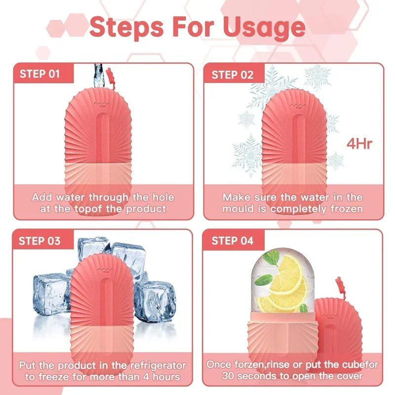Ice Face Roller Ice Cube Beauty Massage Silicone Ice Mold For Eye Puffiness Ice Facial Roller Shrink Pores Good Vibrations