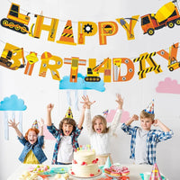 Construction Party Disposable Tableware Paper Plates Napkins Construction Truck Birthday Decorations Excavator Party Supplies Good Vibrations