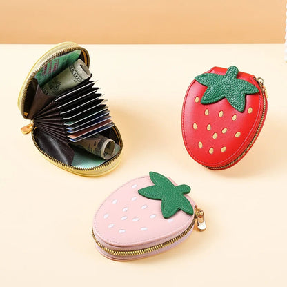 Cute little strawberryPUCoin purse, fruit-themed coin storage bag, card holder Good Vibrations