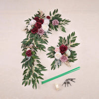 Large 2Pcs Artificial Flower Swag Floral Swag Garland Wedding Arch Flowers Kit for Sign Rustic Artificial Floral Swag Arch Decor Good Vibrations