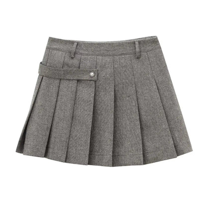 Women Wide Pleated Mini Skirt Sets For Women 2 Pieces Fashion Double Breasted Short Jacket Women 2 Pieces Women Outfit Good Vibrations