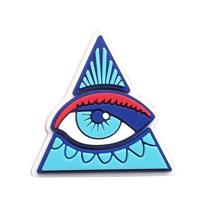 Shoe Charms for Crocs Accessories
 Blue Eyes Shoes Charm for Croc Decorations Pins Men Accessory Jeans Woman Clogs Clips Badges Good Vibrations