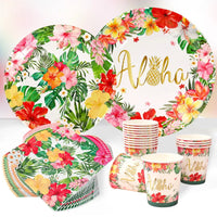 Hawaii Tableware Hawaiian Party Decoration Adults Aloha Luau Paper Plates Napkins Tropical Beach Hawaii Birthday Party Supplies Good Vibrations