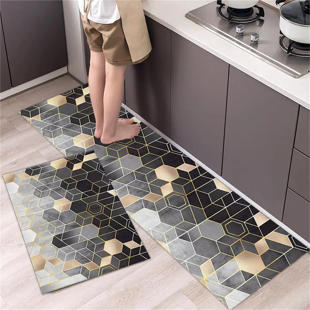 Soft Washable Non-Slip Kitchen Floor Mat for Bedroom Living Room Hallway Bathroom Entrance Long Bedside Carpet Good Vibrations