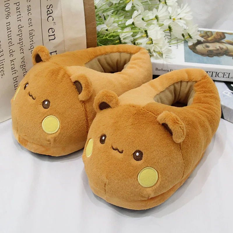 2025 New Panda Bubu And Yier Slippers Cartoon Panda Indoor Couple'S Warm Cotton Slippers Autumn And Winter Gift Birthday Gift Good Vibrations