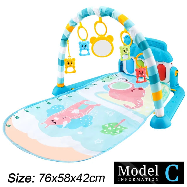Baby Fitness Stand Music Play Gym Activity Toys Newborn Piano Crawling Blanket Pedal Game Pad Early Education 0-36 Months Gifts Good Vibrations