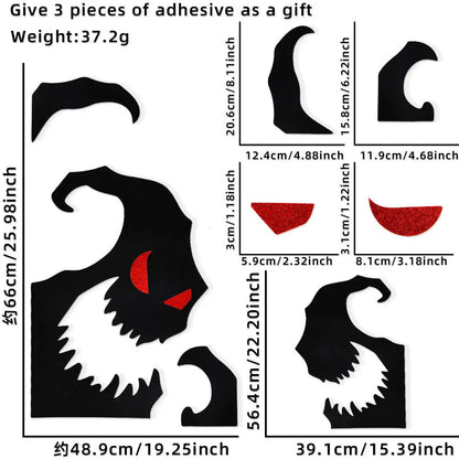 Halloween decoration room door stickers window decor skeleton hand pumpkin DIY devil witch hat glass window stickers ghost Good Vibrations
