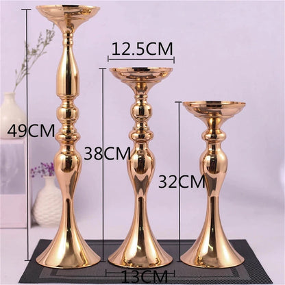 Metal Candle Holders Flowers Vase Candlestick Centerpieces Road Lead Candelabra Centerpieces Wedding porps Christmas decoration Good Vibrations