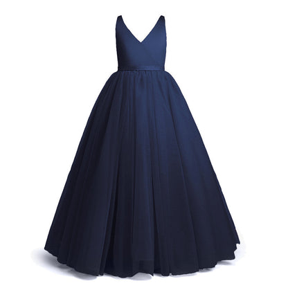 Girl Long White Bridesmaid Dresses For Wedding Prom Gown Big Bow Girls Party Dress Kids First Communiom Formal Evening Vestidos Good Vibrations