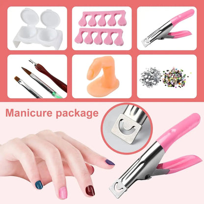 Acrylic Nail Kit for Beginners 12 Color Glitter Acrylic Powder White Clear Pink Acrylic Powder Nails Extension Professional Nail Good Vibrations