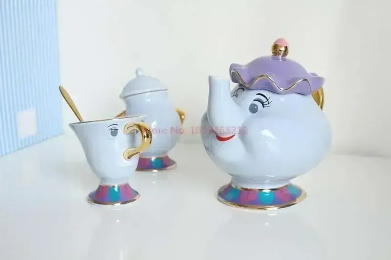 Disney Teapot Cute Cartoon Beauty And The Beast Coffee Pots Mug Mrs Potts Chip Cup Tea Cup Pots One Tea Set Droshipping Desk Gif Good Vibrations Adult Super Store