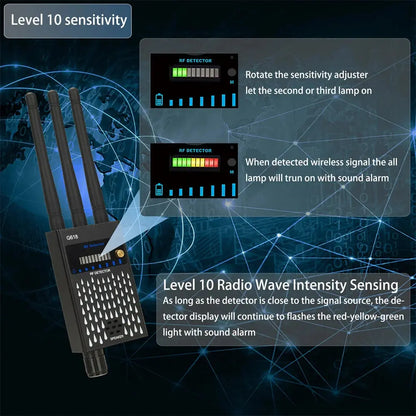 Wifi Hidden Camera RF uav Detector Audio Bug GPS Anti Spy Gadgets GSM 2G 3G 4G 5G All Signal Jammer gps Tracker Blocker Device Good Vibrations