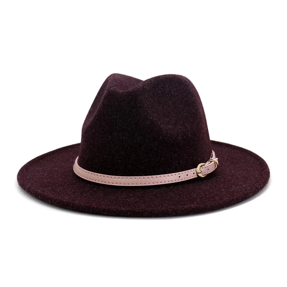 fedora hats for men and women couples jazz hats autumn and winter multicolor fashion wild warm flat brimmed hat Good Vibrations