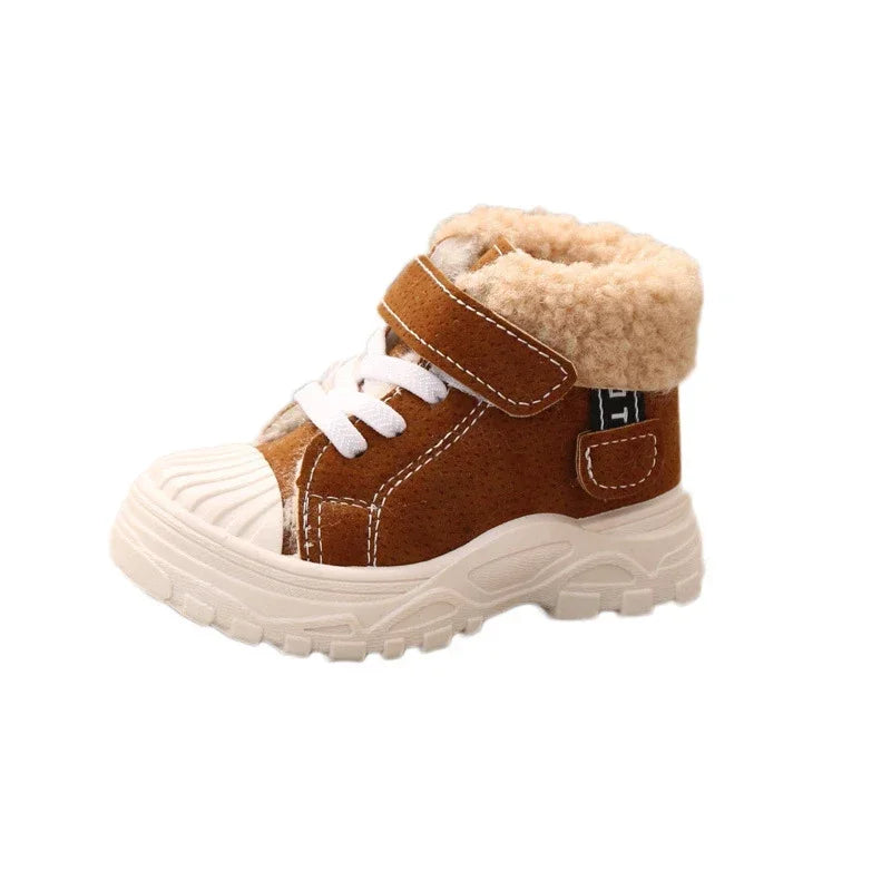 2021 Children Warm Boots Winter New Boys Plus Thicken Velvet Cotton Shoes Girls Waterproof Short Boots Baby Cotton Boots Good Vibrations