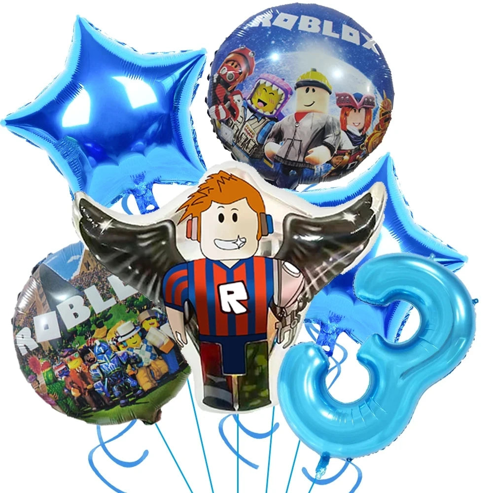 ROBLOX Birthday Foil Balloons Set Cartoon Party Decoration Supplies Baby Shower Favor Game Gift Number Balloon Boy Toy diy Good Vibrations